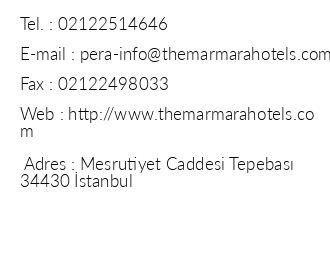 The Marmara Pera iletiim bilgileri